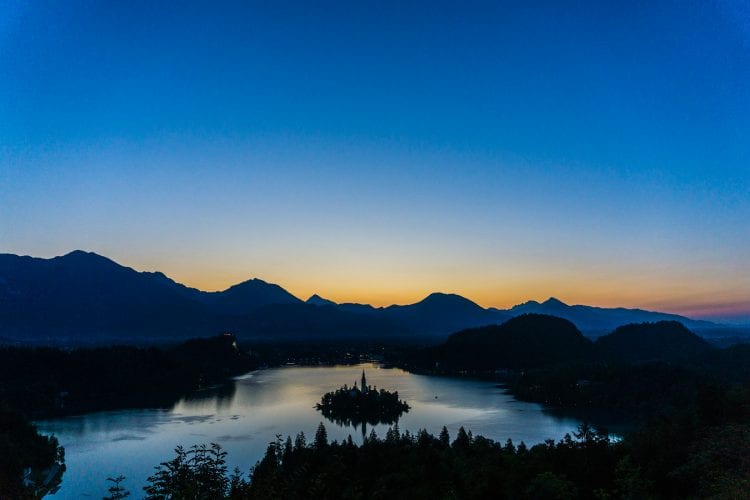 zonsopkomst in Bled