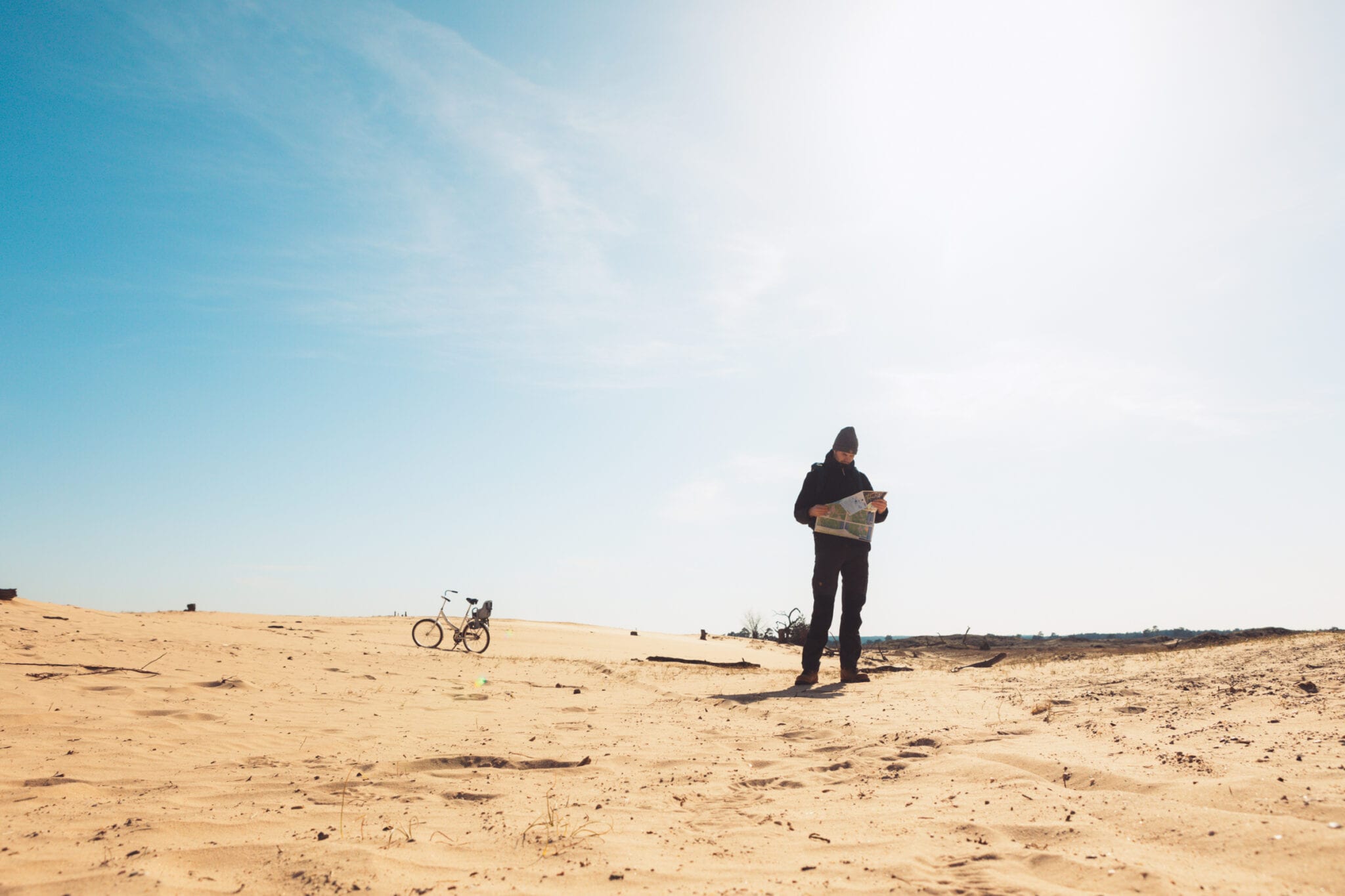 Het Nationale Park De Hoge Veluwe zandverstuiving