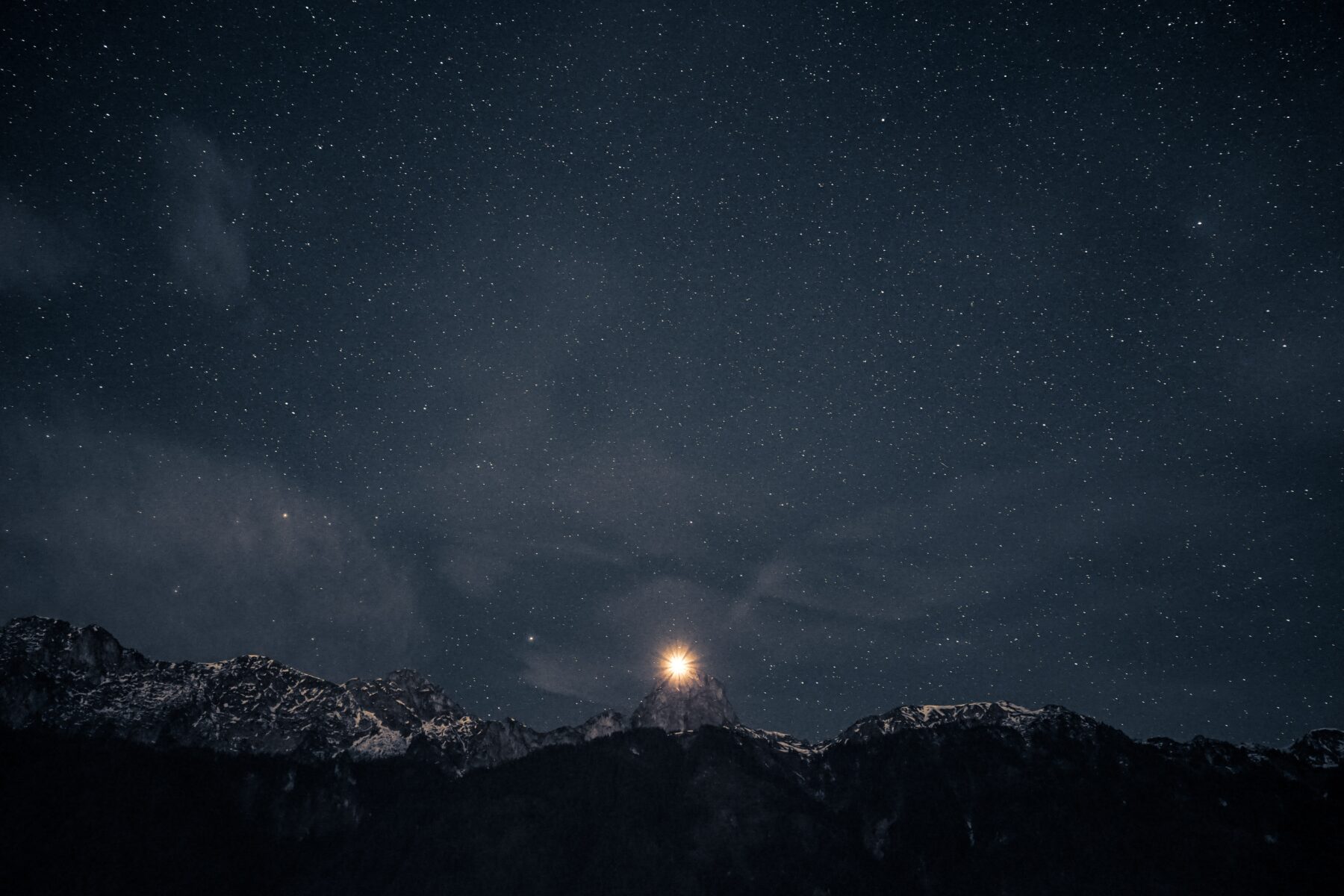 hiken in de nacht