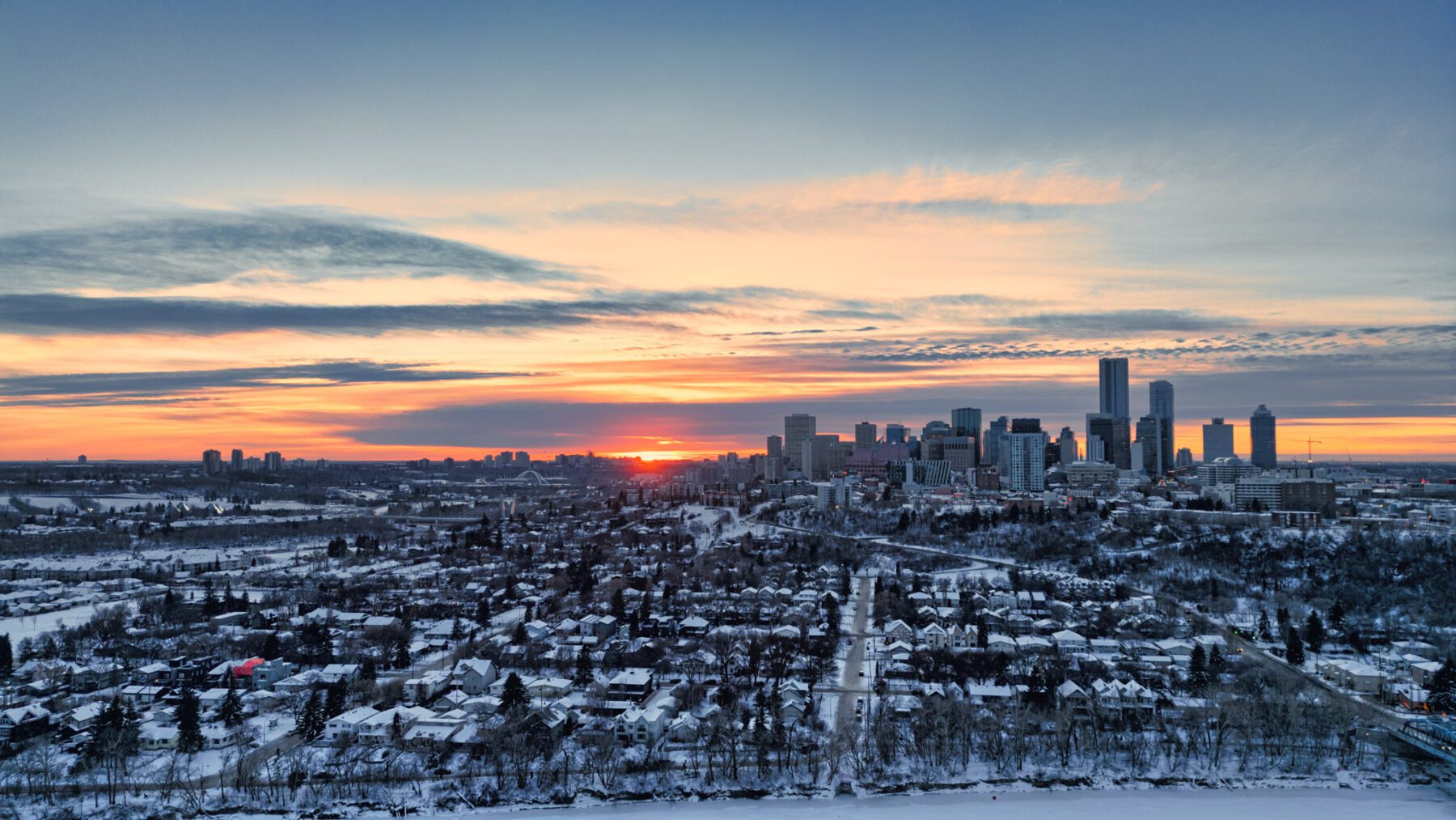 Zonsondergang Edmonton