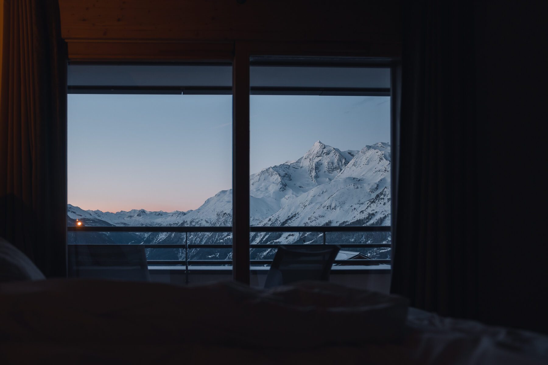 Uitzicht vanuit Alpen Lodge Hotel in La Rosière