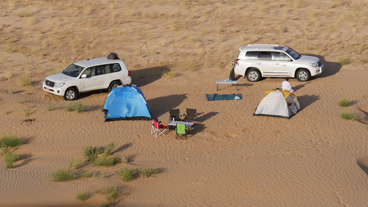 Wildkamperen tijdens een roadtrip in Oman