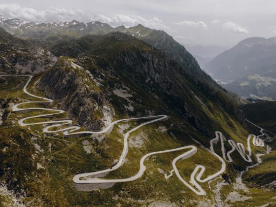 Overzichtsfoto van de Via Tremola - Gotthardpass Zwitserland