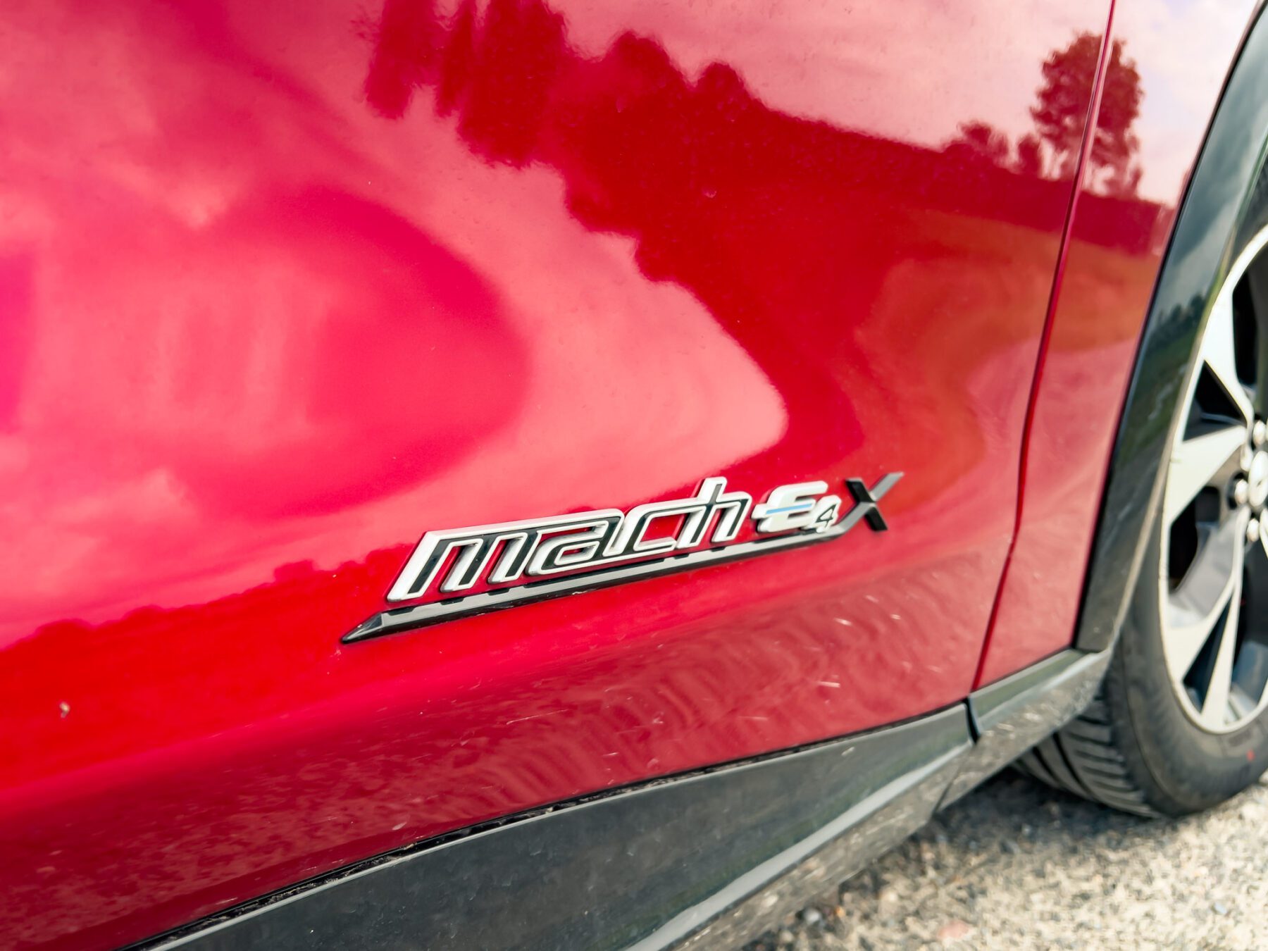 Ford Mustang Mach-E AWD close up logo