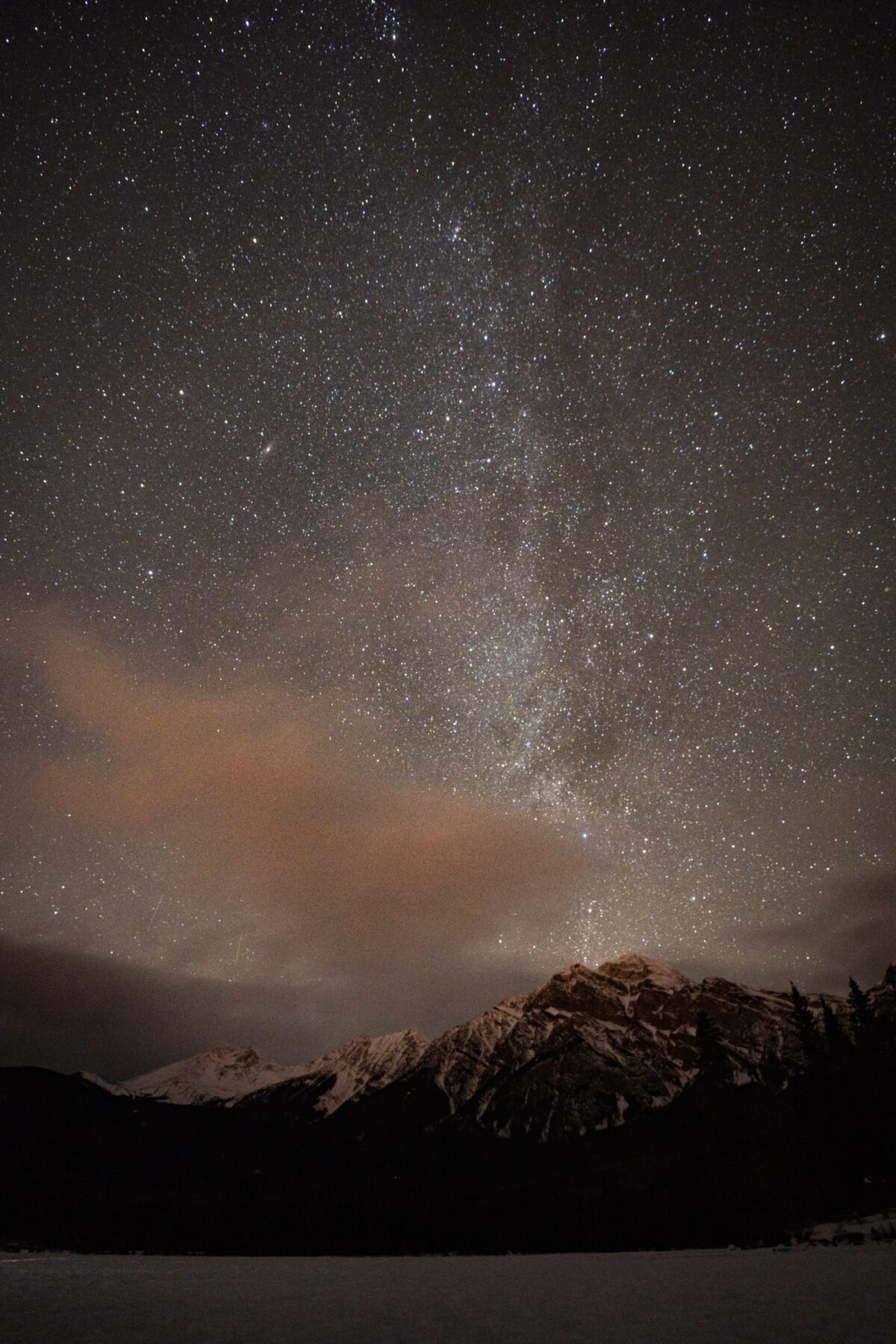 Melkweg vanaf Alberta in de winter