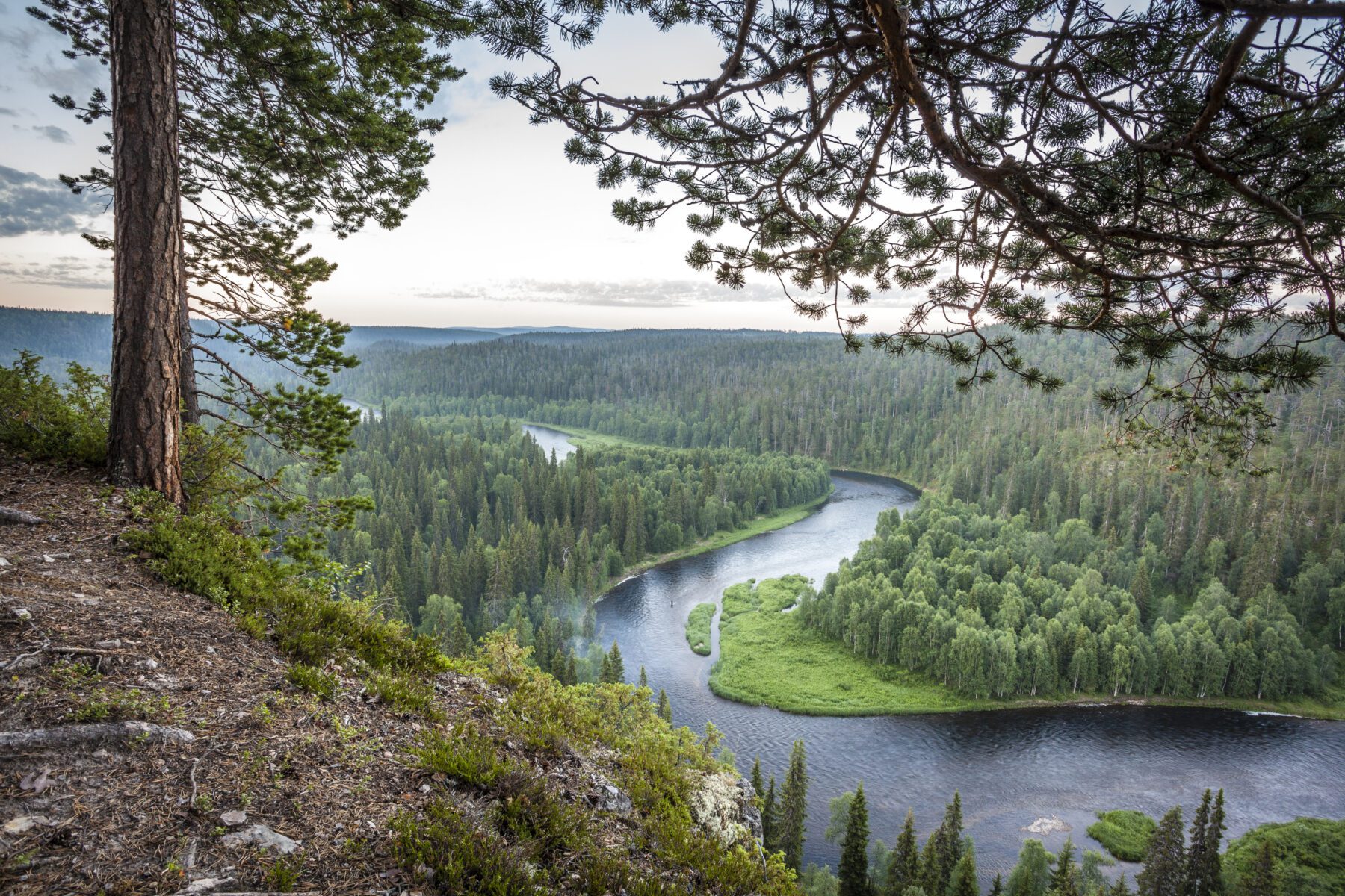 Een van de vele prachtige uitzichten tijdens de Karhunkierros hike