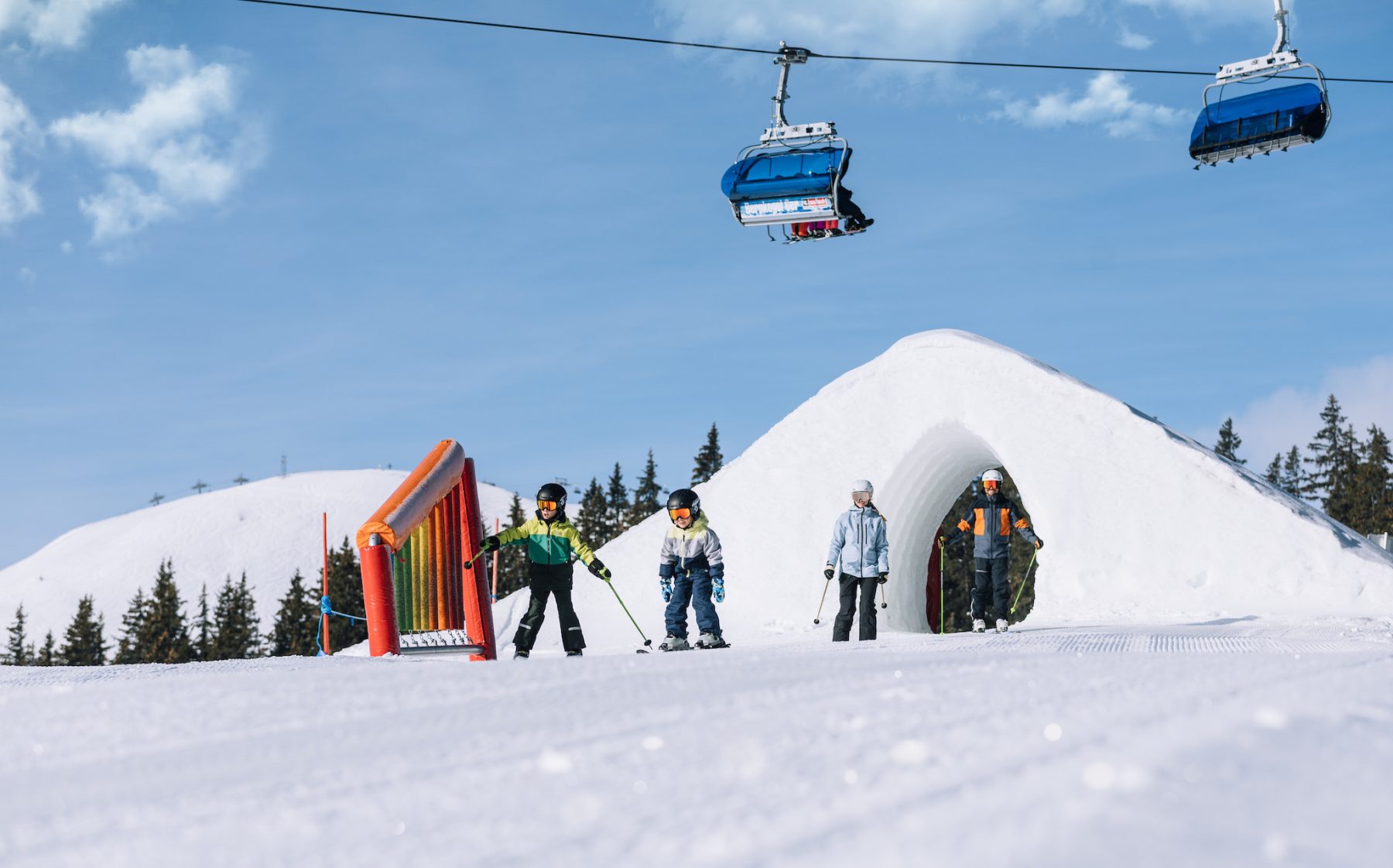 Wintersport met kinderen in Skicircus Saalbach Hinterglemm Leogang Fieberbrunn