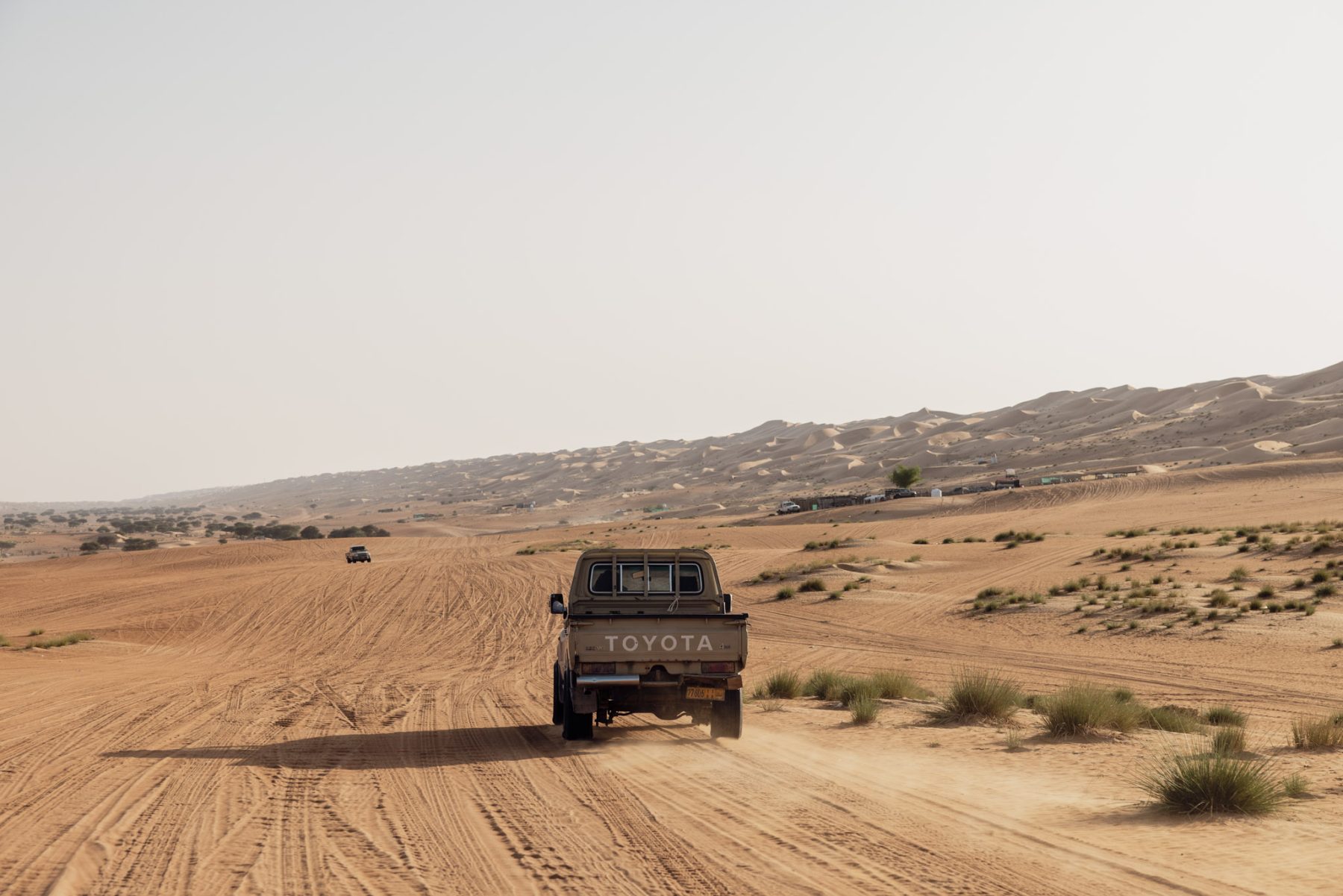 Rondreis door Oman Land Cruiser Pick up