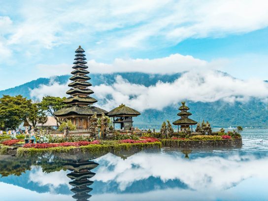 De Ulun Danu Beratan tempel op Bali.