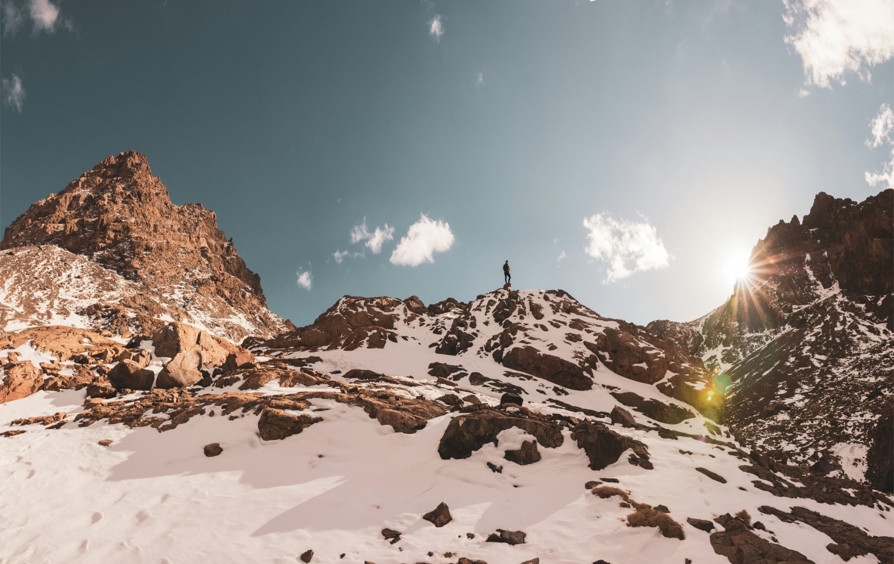 De berg Toubkal in Marokko, het land van Morocco Nomads.