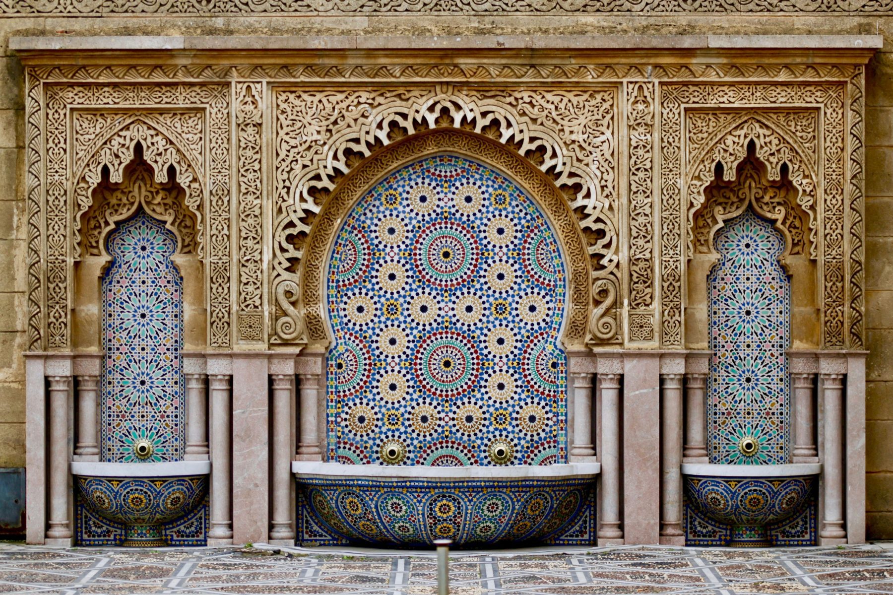 Een fontein in de Stad Rabat in Marokko.