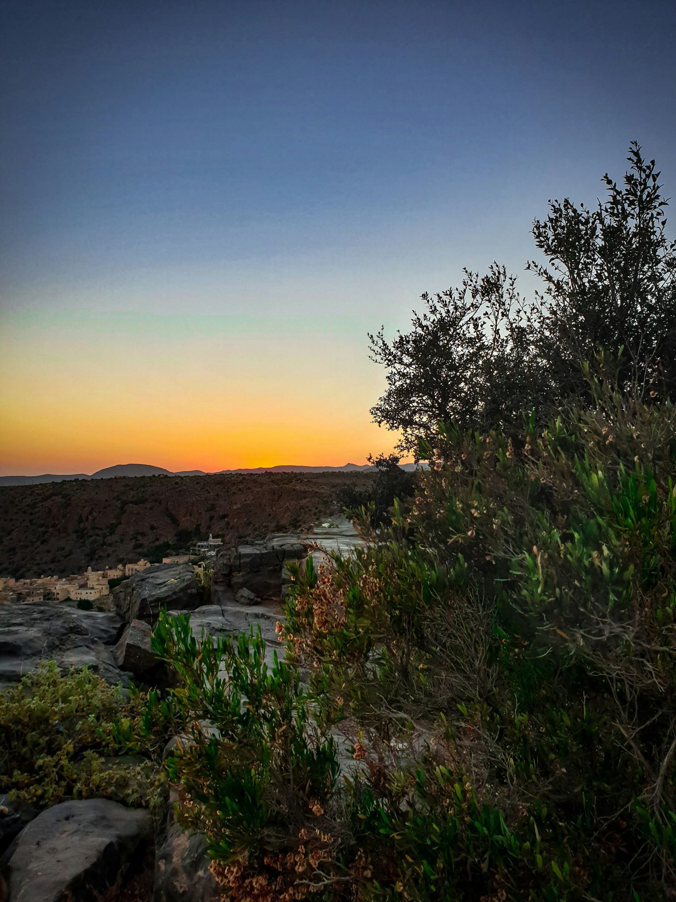 Een landschap in Jebel Akhdar, Oman.