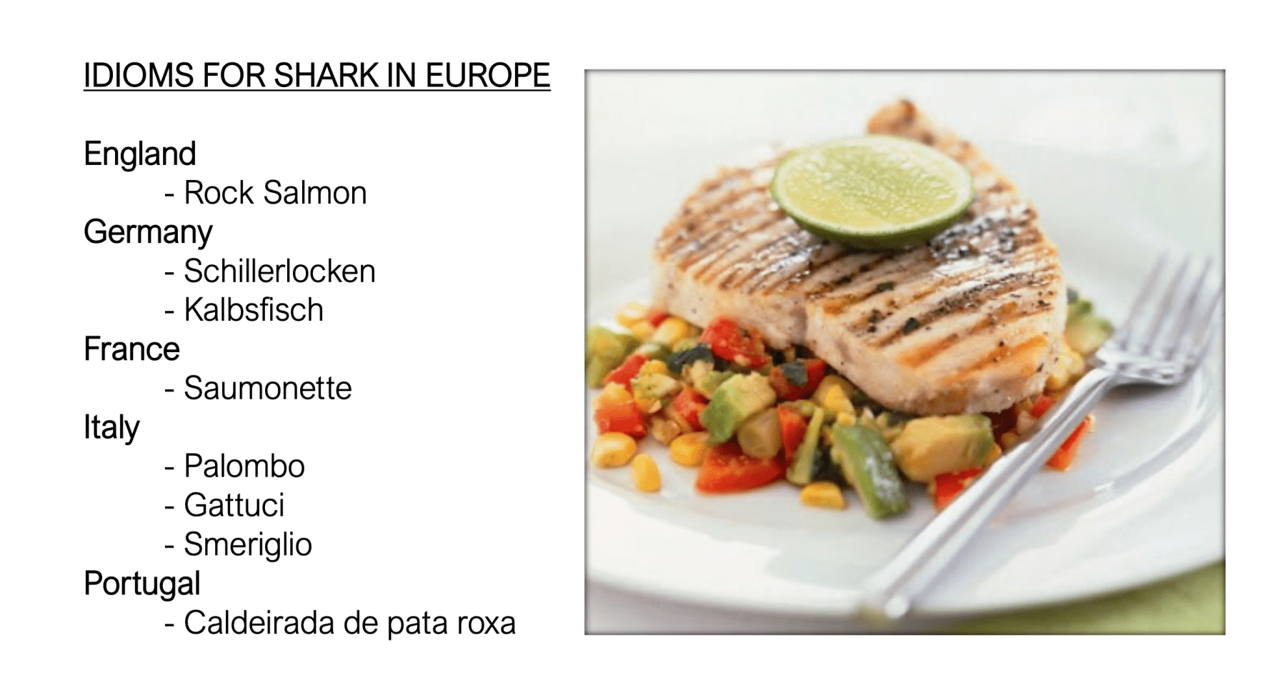Idioms for Shark in Europe- slide van Gibbs Kuguru