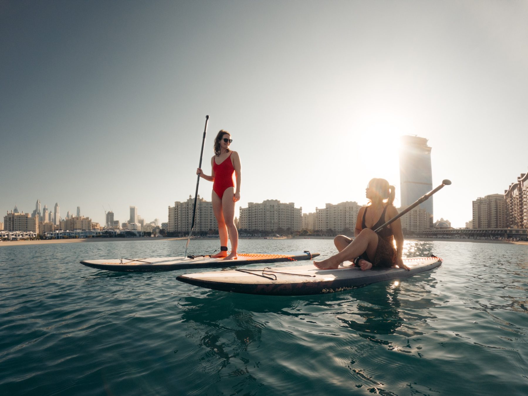 suppen bij het Palm eiland in Dubai