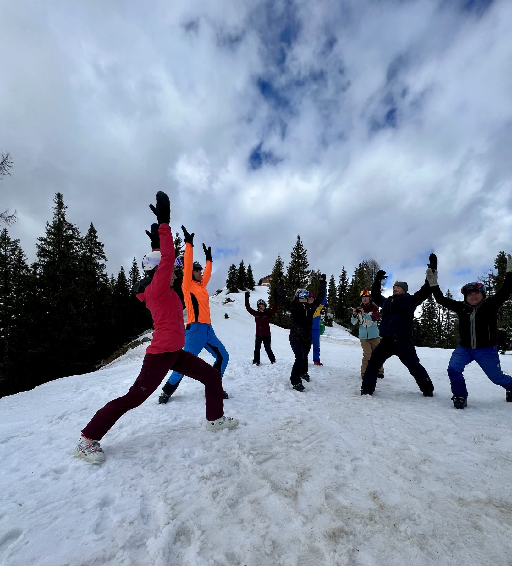 yoga in de sneeuw