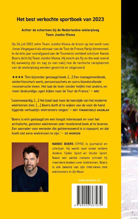 De achterkant van de kaft van 'Het plan', ƩƩn van de leukste fietsboeken.