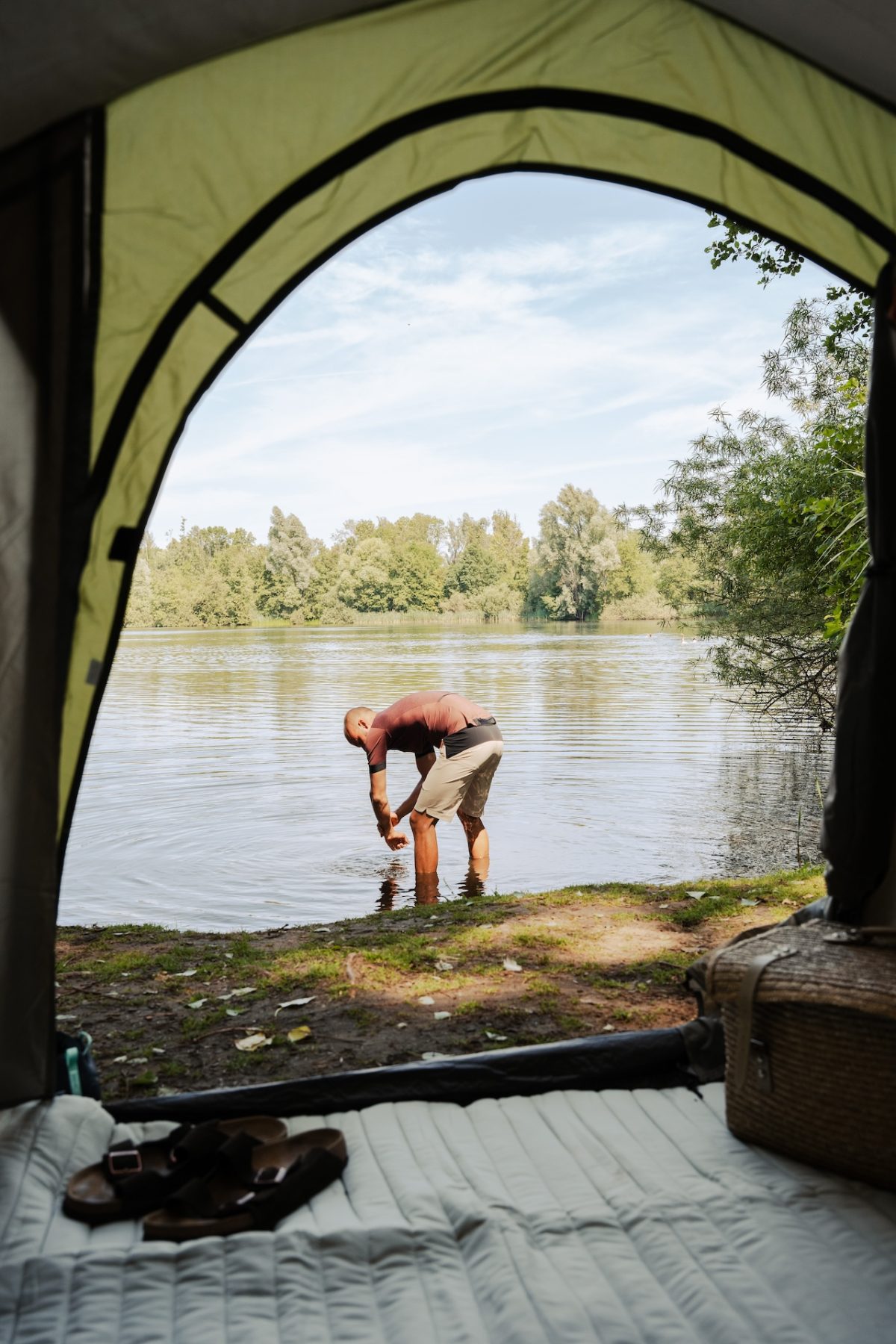 Eerste keer kamperen wassen voor de tent Bever