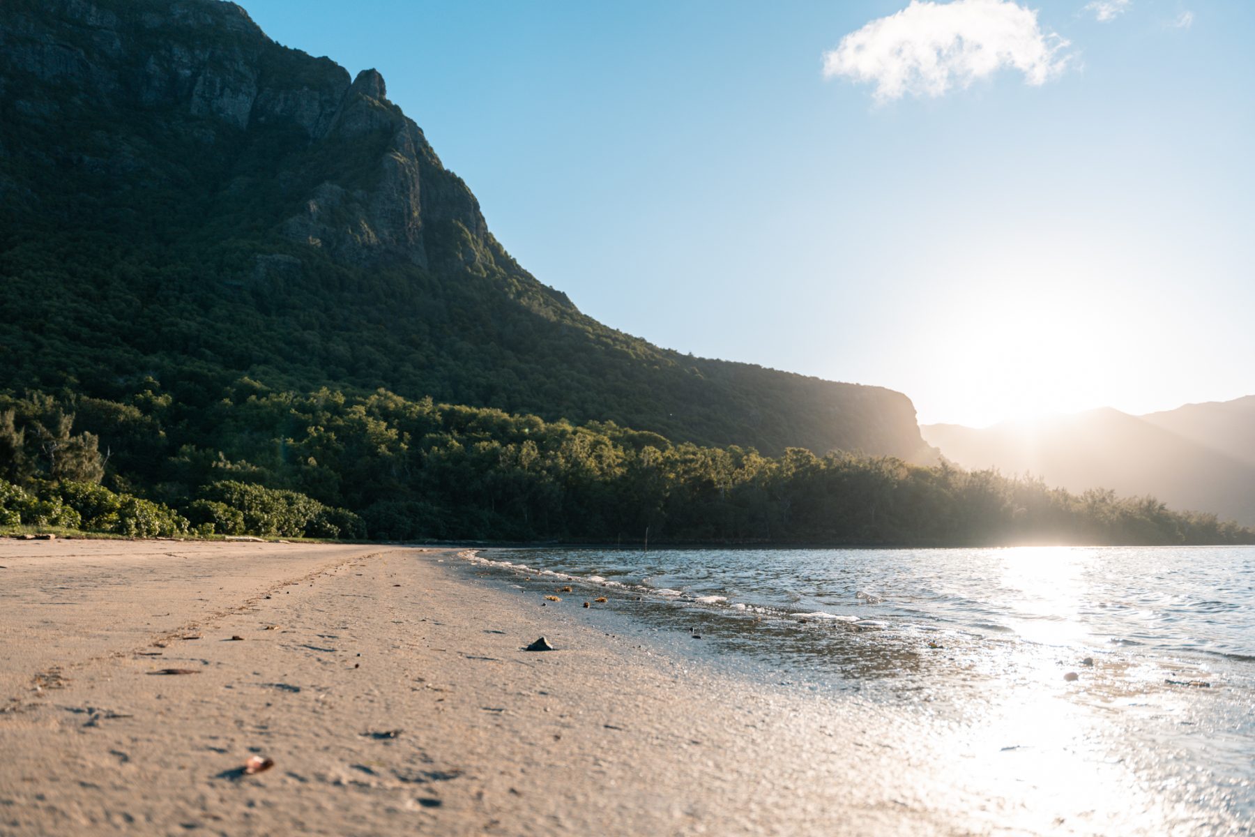 Mauritius aan de voet van Le Morne Brabant