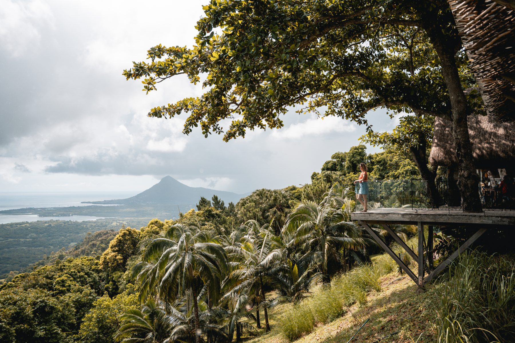 Het uitzicht vanaf Chamarel restaurant op Mauritius