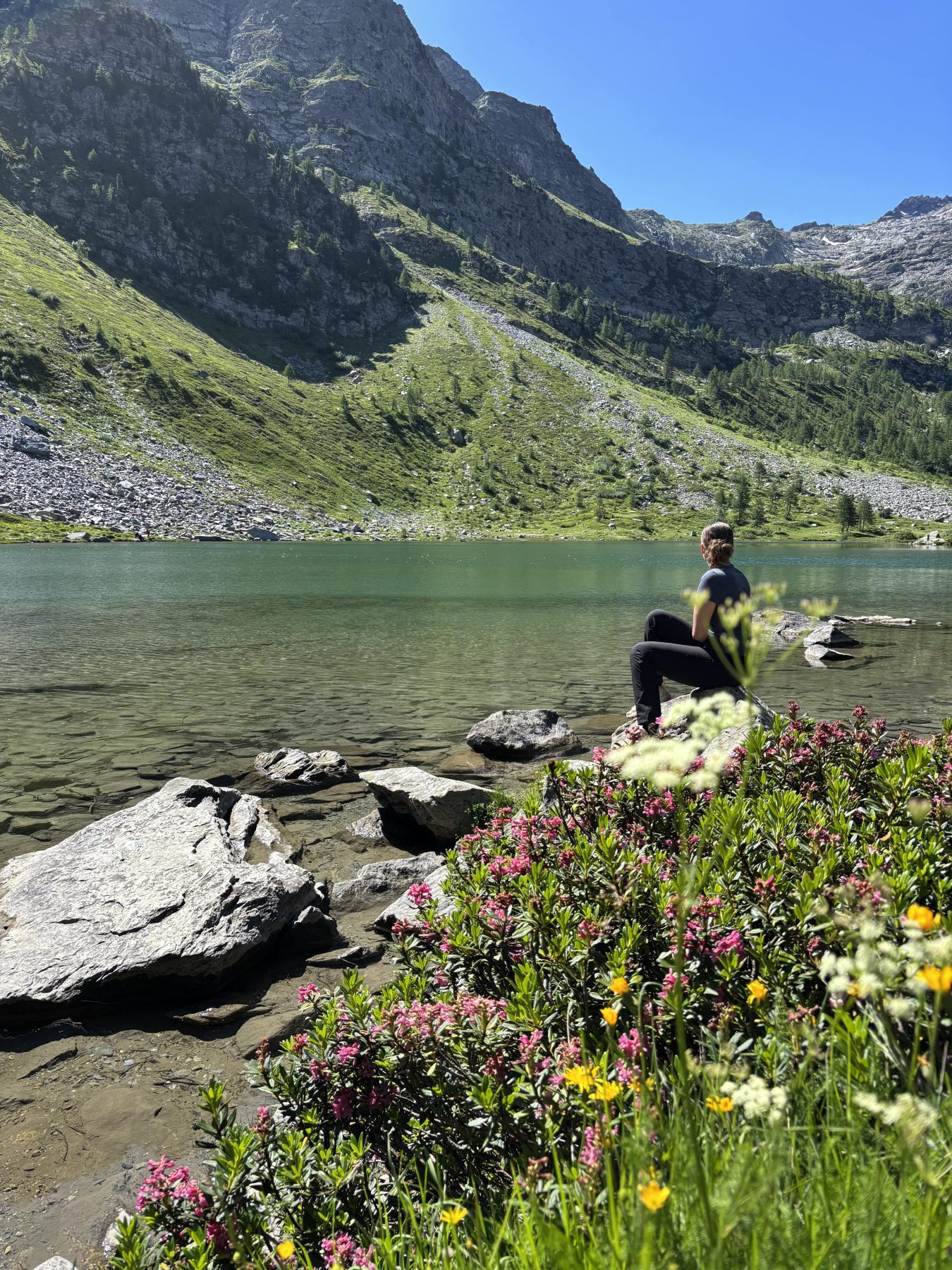 Wandelaar bij Lac d'Arpy