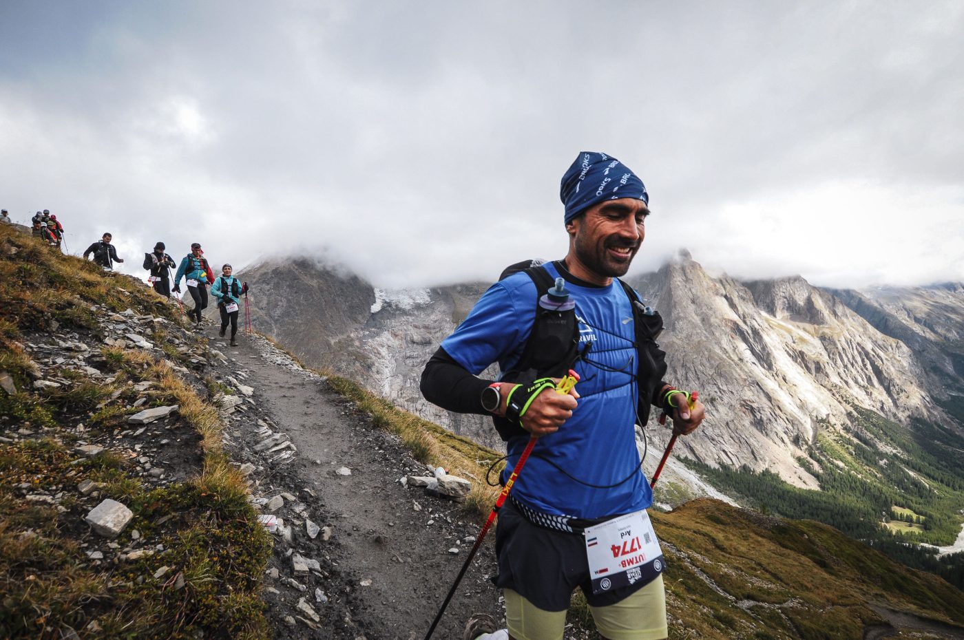 Ard van Peppen tijdens de UTMB met LEKI