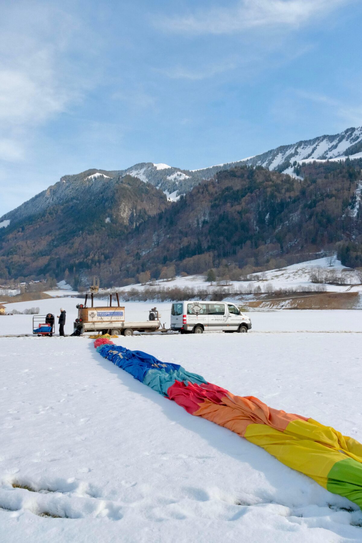 De luchtballon wordt opgeruimd
