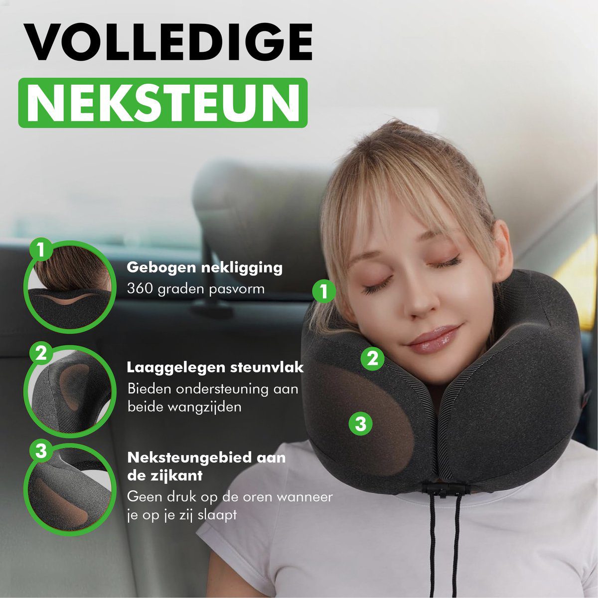 Travelhawk nekkussen vliegtuig, auto, trein