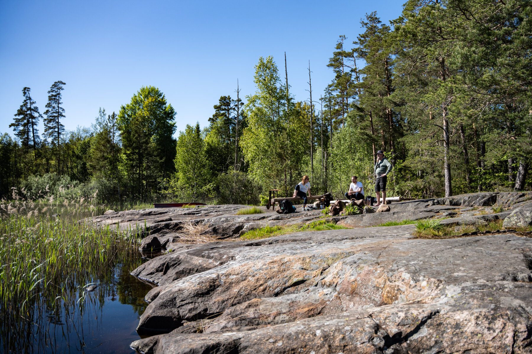 kampvuurplaats op de Tjustleden in Småland, Zweden
